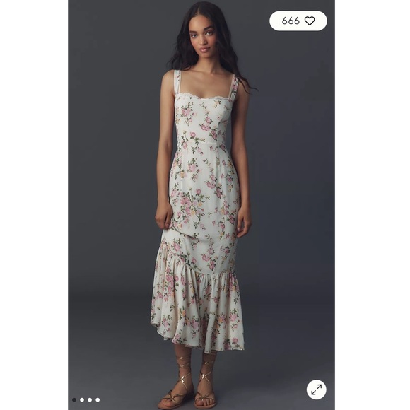 Reformation Dresses & Skirts - NWT Reformation Irisa Floral Trumpet Dress In Posy Print Sz 12 Pink